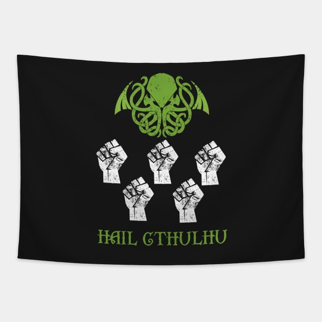 Hail Cthulhu Tapestry by Zefkiel