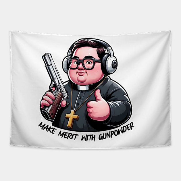 Gun Bless You Tapestry by Rawlifegraphic