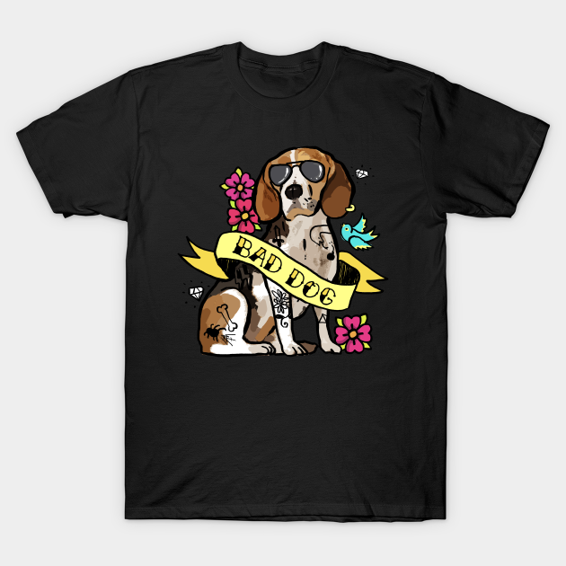 Beagle Bad Dog Floral Beagle T Shirt Teepublic The good and the bad. teepublic