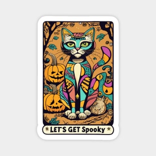 halloween cat 'let's get spooky' Magnet