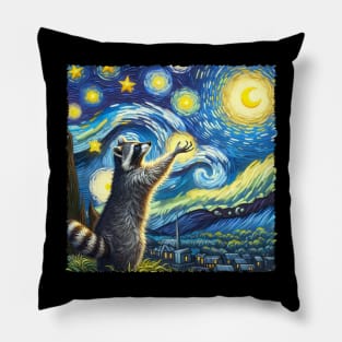 UFO Raccoon Fantasia Elevate Your Wardrobe with Cosmic Whimsy Pillow