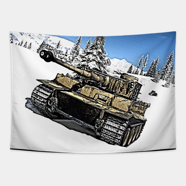 Tiger Panzerkampfwagen VI Tiger 1 Panzerkampfwagen VI Tiger tank Tapestry by Guntah