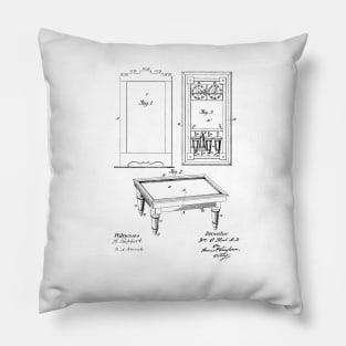 Billiard Vintage Patent Drawing Pillow