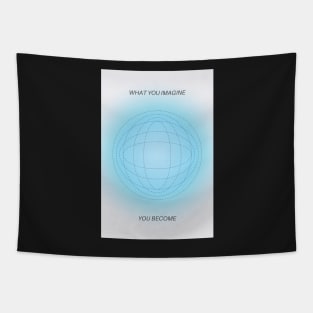 Positive Affirmation Blue and Green Aura Tapestry