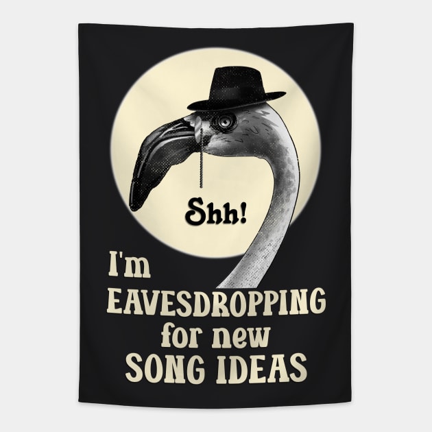 Shh! Eavesdropping for Song Ideas Tapestry by DeliriousSteve