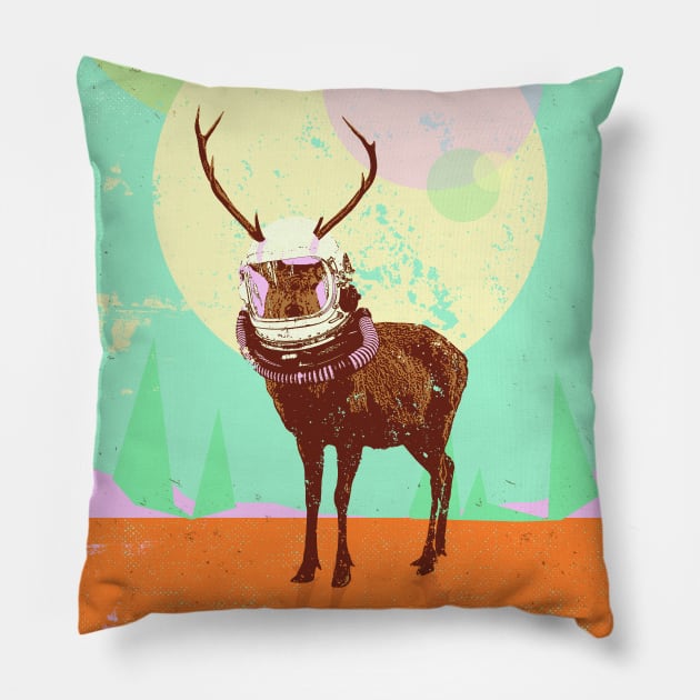 SPACE DEER Pillow by Showdeer