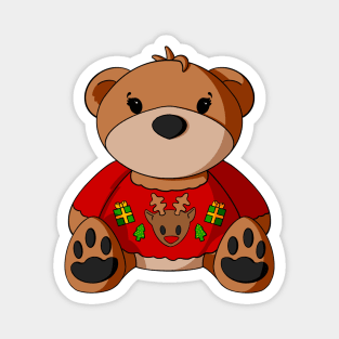 Ugly Christmas Sweater Teddy Bear Magnet