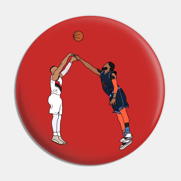 Damian Lillard Game Winner Over Paul George Pin by rattraptees