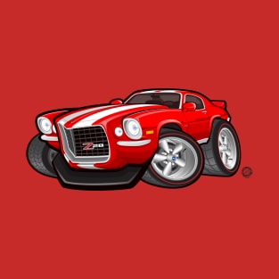 70 Camaro Z28 Muscle Car Illustration - Red T-Shirt