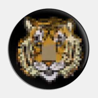 Tiger Portrait Pixelart Pin