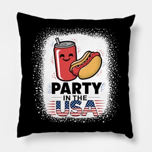 Party In The USA , 4th Of July Themed Soda And Hotdog Pillow