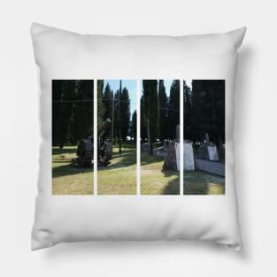 Redipuglia, Italy: Military shrine. It contains the remains of over 100.000 Italian soldiers fallen during the First World War. Friuli Venezia Giulia. Sunny spring afternoon day. Pillow