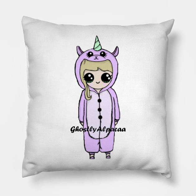 GhostlyAlpacaa in an Alpaca Onesie - with name Pillow by Ghostly_Alpacaa