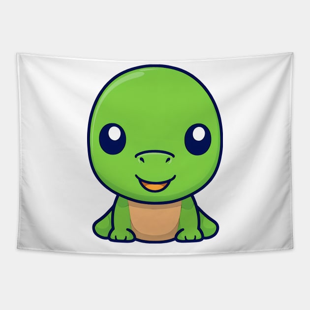 green baby turtle Tapestry by nozencraft