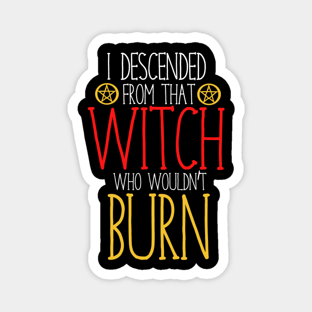 I descended from that witch who wouldn't burn Magnet by bubbsnugg