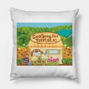 Sara Spring Art TEEPUBLIC Store Pillow