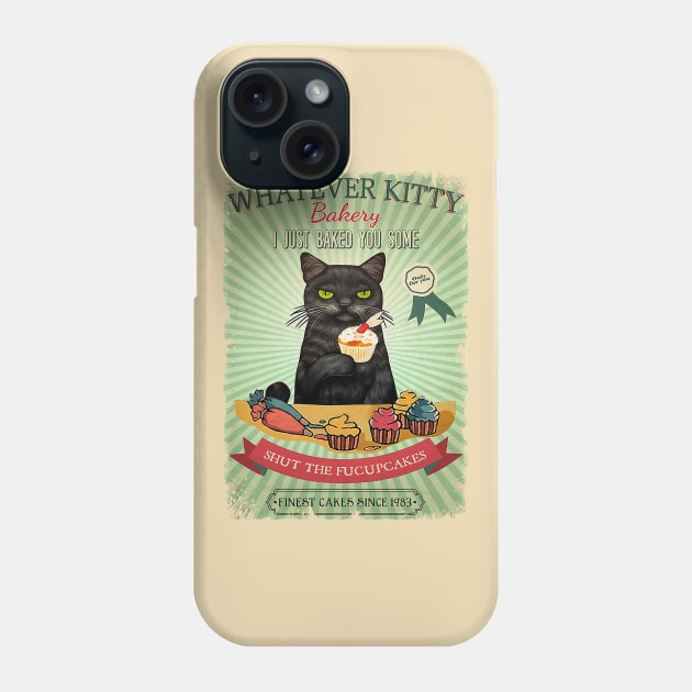 BLACK CAT BAKERY FUCUPCAKES Phone Case by gokilshop