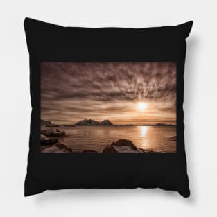 Golden Morning in Svolvær Pillow