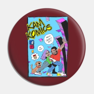 Kam Komics_follow Kam Komics_tshirt Pin