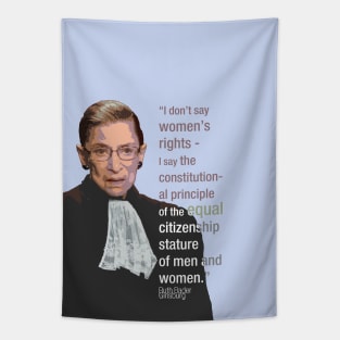 Women's Rights - Ruth Bader Ginsburg quote - Ruth Bader Ginsburg portrait - Feminist Art. Tapestry