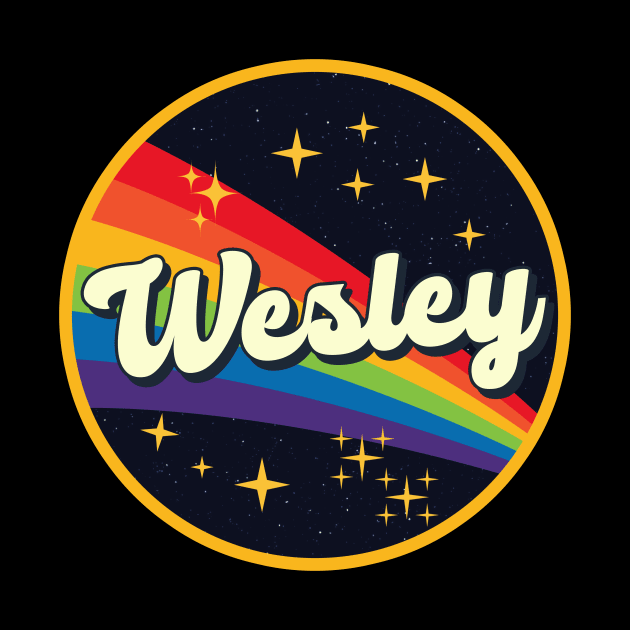 Wesley // Rainbow In Space Vintage Style by LMW Art