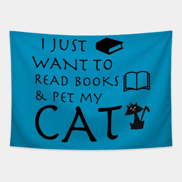 Book Loving Cat Lovers Design Tapestry by Ink in Possibilities