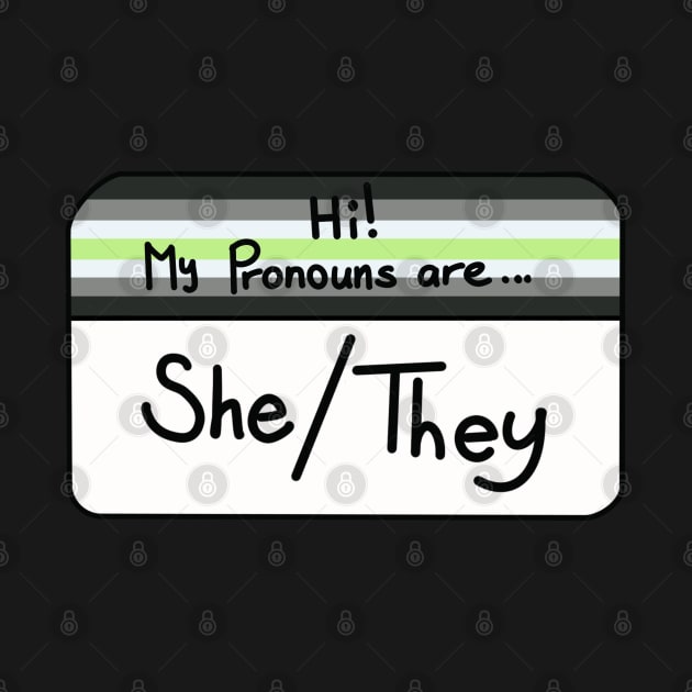 Hi my pronouns are - she they - agender pride by Beelixir Illustration