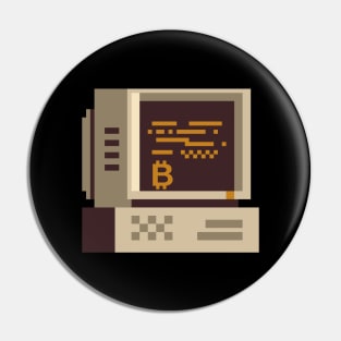 Bitcoin Old School Computer Pin