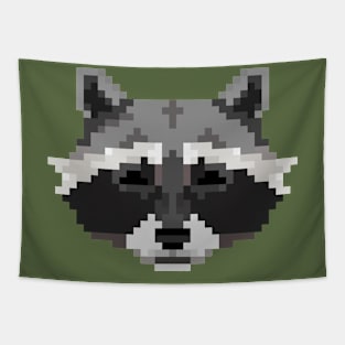 Pixel Raccoon Tapestry