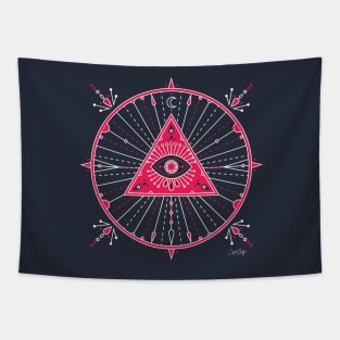 Pink Evil Eye Mandala Tapestry