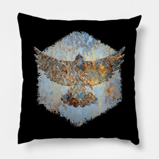 Rusted Metal Bird Pillow