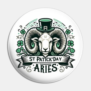 Astrology for Aries Birthday on St. Patrick's Day Pin