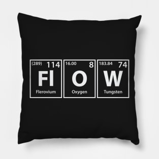 Flow (Fl-O-W) Periodic Elements Spelling Pillow