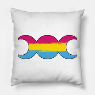 Witchy Triple Moon Goddess Symbol - Pansexual Pillow