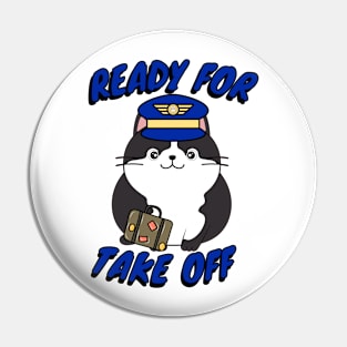 Funny Pilot fat cat Pin