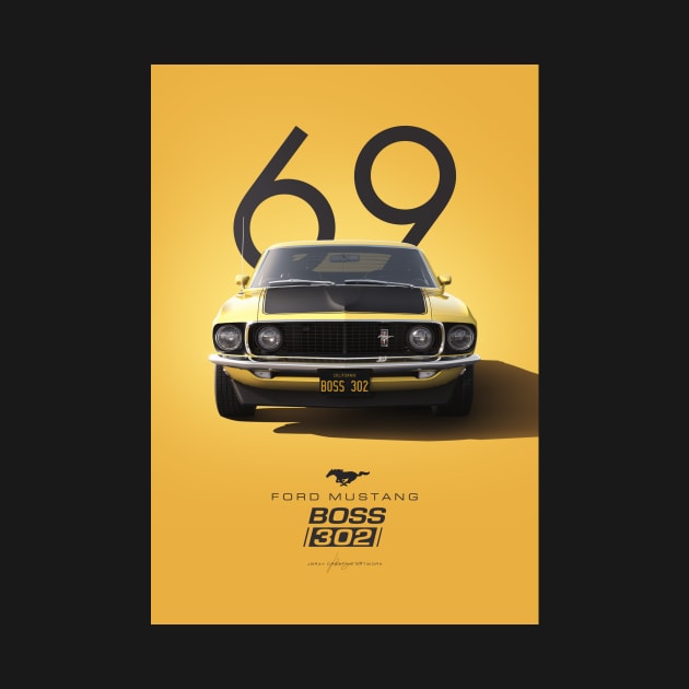 Ford Mustang Boss 302 Artwork by Brayj2