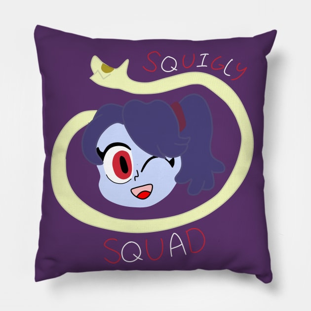 Squigly Squad With Text Pillow by casminlamoy