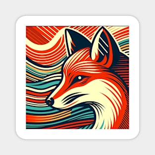 Abstract fox Magnet