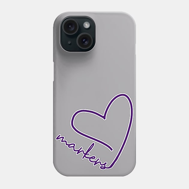 Markers Heart Logo Phone Case by Marker Mart