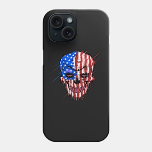 skull-head-with-usa-america-flag design Phone Case