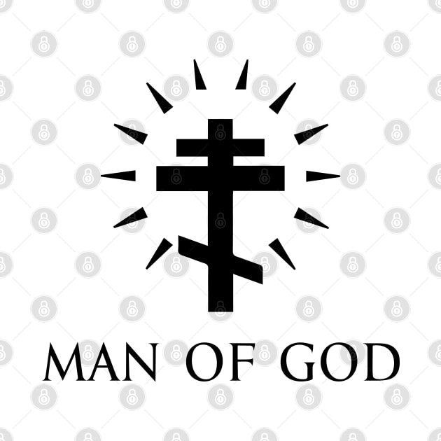 Man Of God - Orthodox Cross - Black - Christian Series 8B by FOGSJ