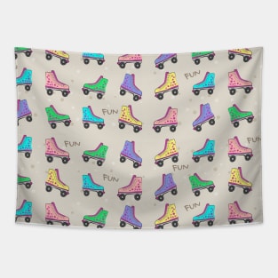 Colorful Old Skate Rollers Pattern Tapestry