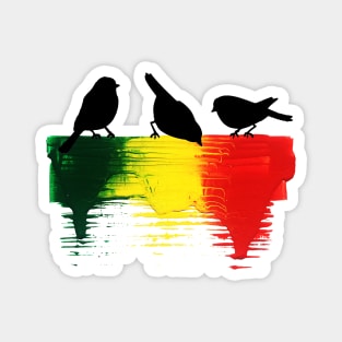 Three Little Birds BLK Magnet