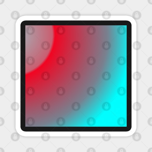 Holographic aqua and red watercolor gradient Magnet by 617406