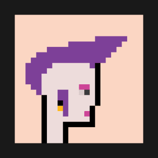 Pixel Art Female with Purple Mohawk: Unique NFT Art from the ToolCrypto Collection / ToolCrypto #12 T-Shirt