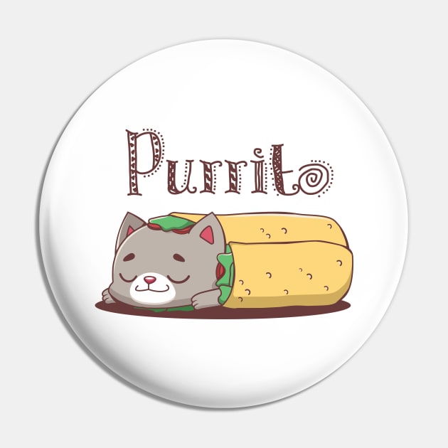 Purrito pun design Pin by GazingNeko