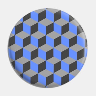 Blue and Grey Cubes Pin