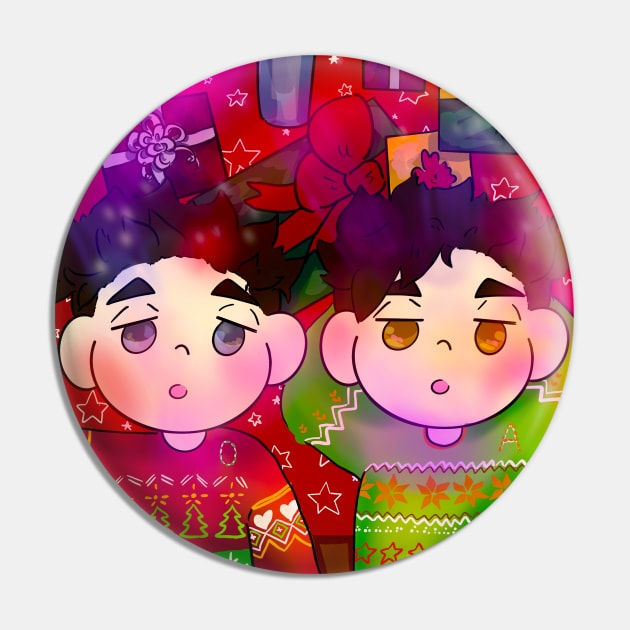 Miya Twins Christmas Pin by sanasunflowers