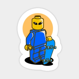 Blocky Style Skater yellow Magnet