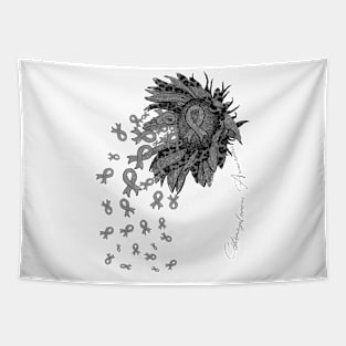 Cytomegalovirus Awareness - Sunflower ribbon flowers fall Tapestry